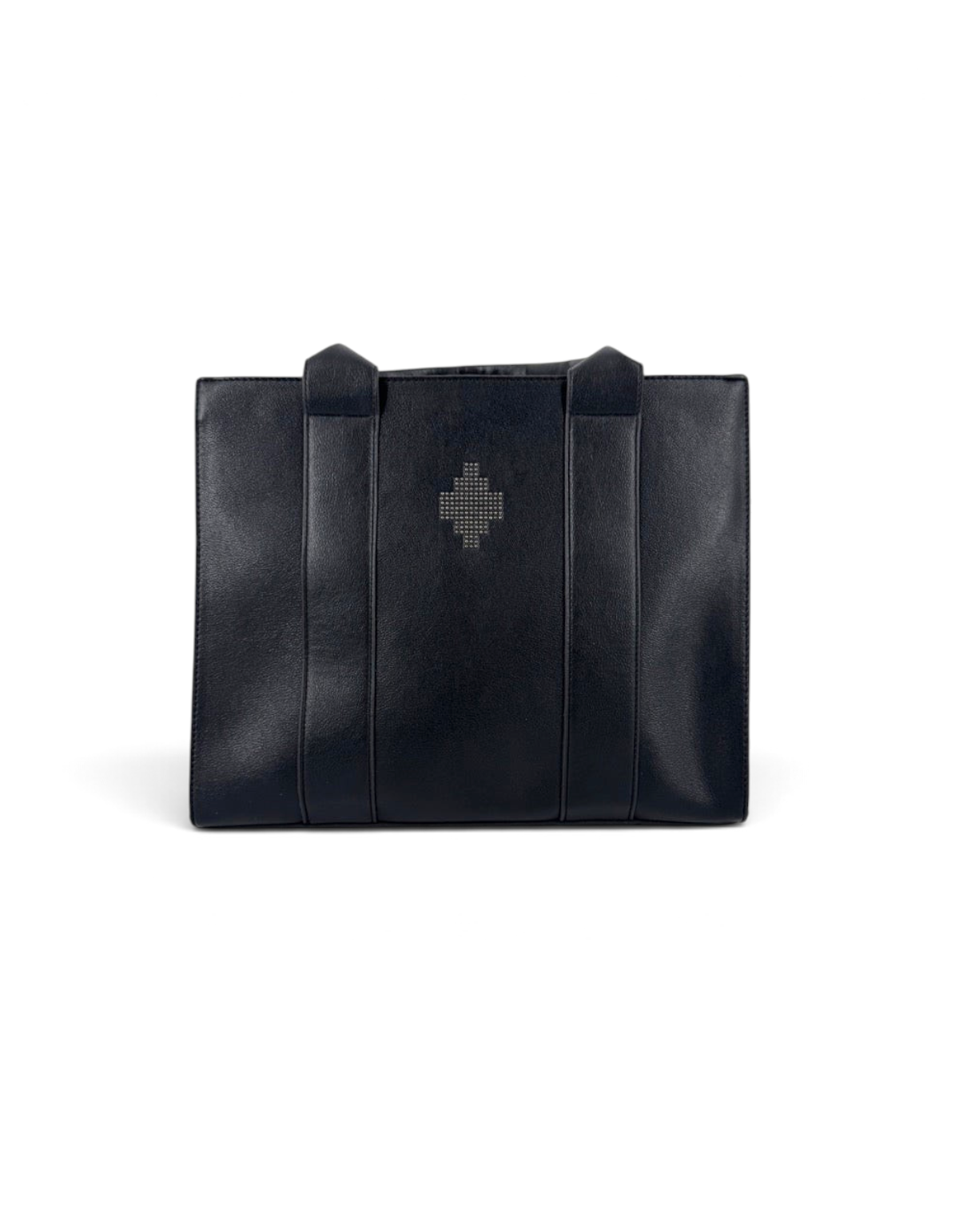 Borsa tote media DevidLabel Marcelo Burlon - County Of Milan in pelle nera con logo a croce borchiato