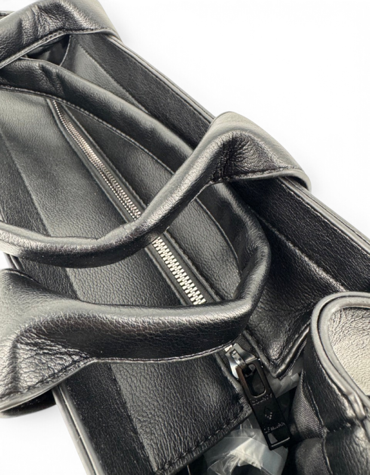 Borsa tote media DevidLabel Marcelo Burlon - County Of Milan in pelle nera con chiusura a zip e manici robusti