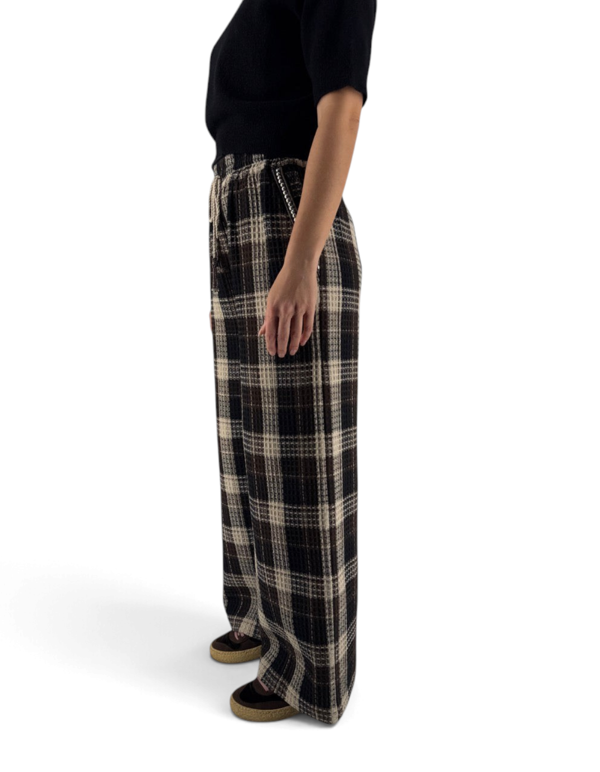 Front Street Pantalone Waffle Ricamato donna a gamba ampia - vista frontale