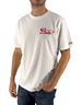 T-shirt uomo DevidLabel MC2 Saint Barth Arnott Warm bianca in cotone con scritta rossa Facciamoci Pista sul petto