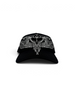 Cappellino baseball DevidLabel nero in cotone con iconico ricamo bianco a ali di Marcelo Burlon