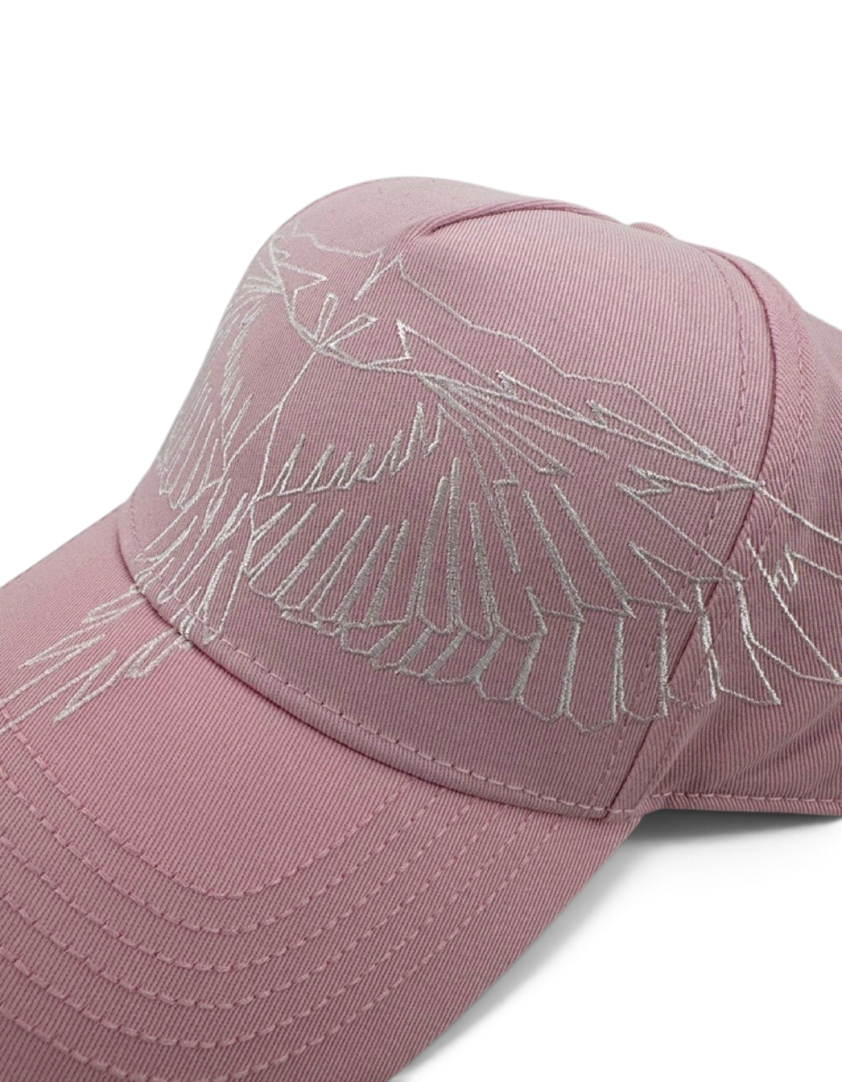 Cappellino baseball DevidLabel rosa in cotone con ricamo aquila bianco, modello N0008 stile streetwear
