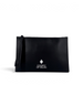 Pochette DevidLabel Marcelo Burlon - County Of Milan in pelle liscia nera con logo bianco e cinturino da polso