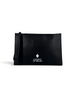 Pochette DevidLabel Marcelo Burlon - County Of Milan in pelle nera con logo bianco e cinturino da polso