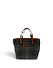 Borsa a spalla DevidLabel MC2 Saint Barth City Bag Mini Wax in tessuto tartan scuro con dettagli marroni