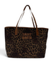 Borsa a spalla DevidLabel MC2 Saint Barth City Bag Mid Wax con stampa leopardata scura e logo in rilievo