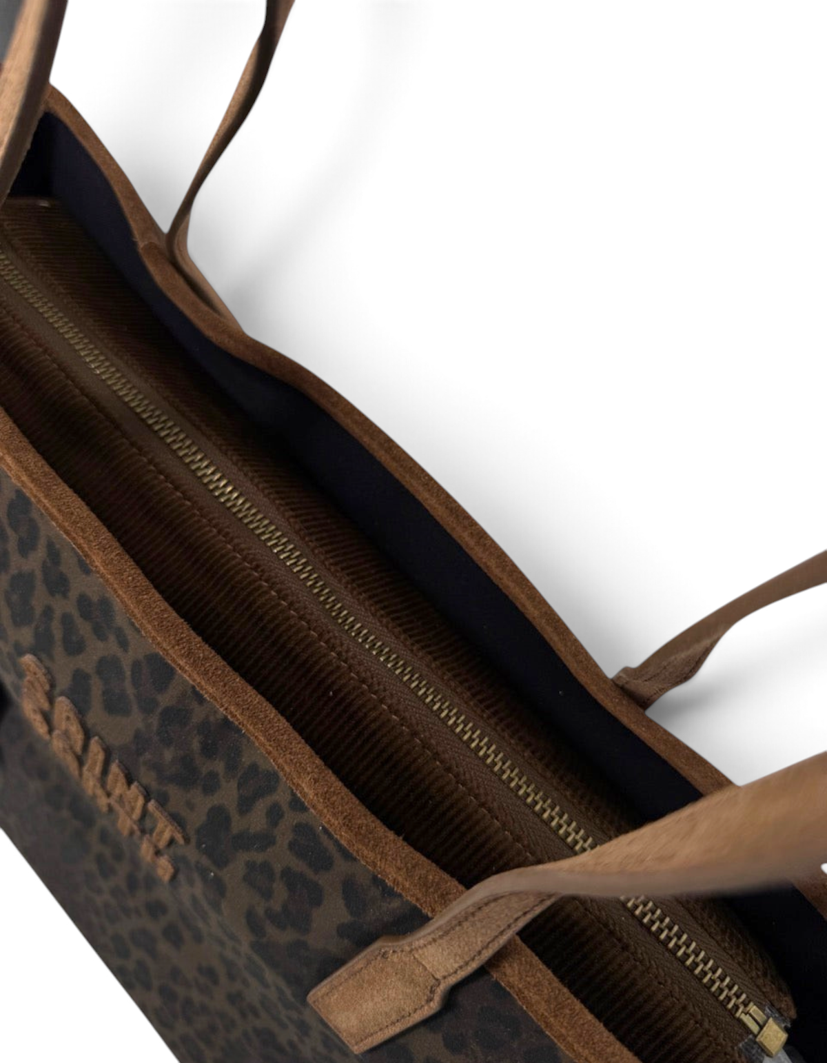Borsa a spalla DevidLabel City Bag Wax in tessuto tecnico con stampa animalier Dark Leopard e dettagli marroni