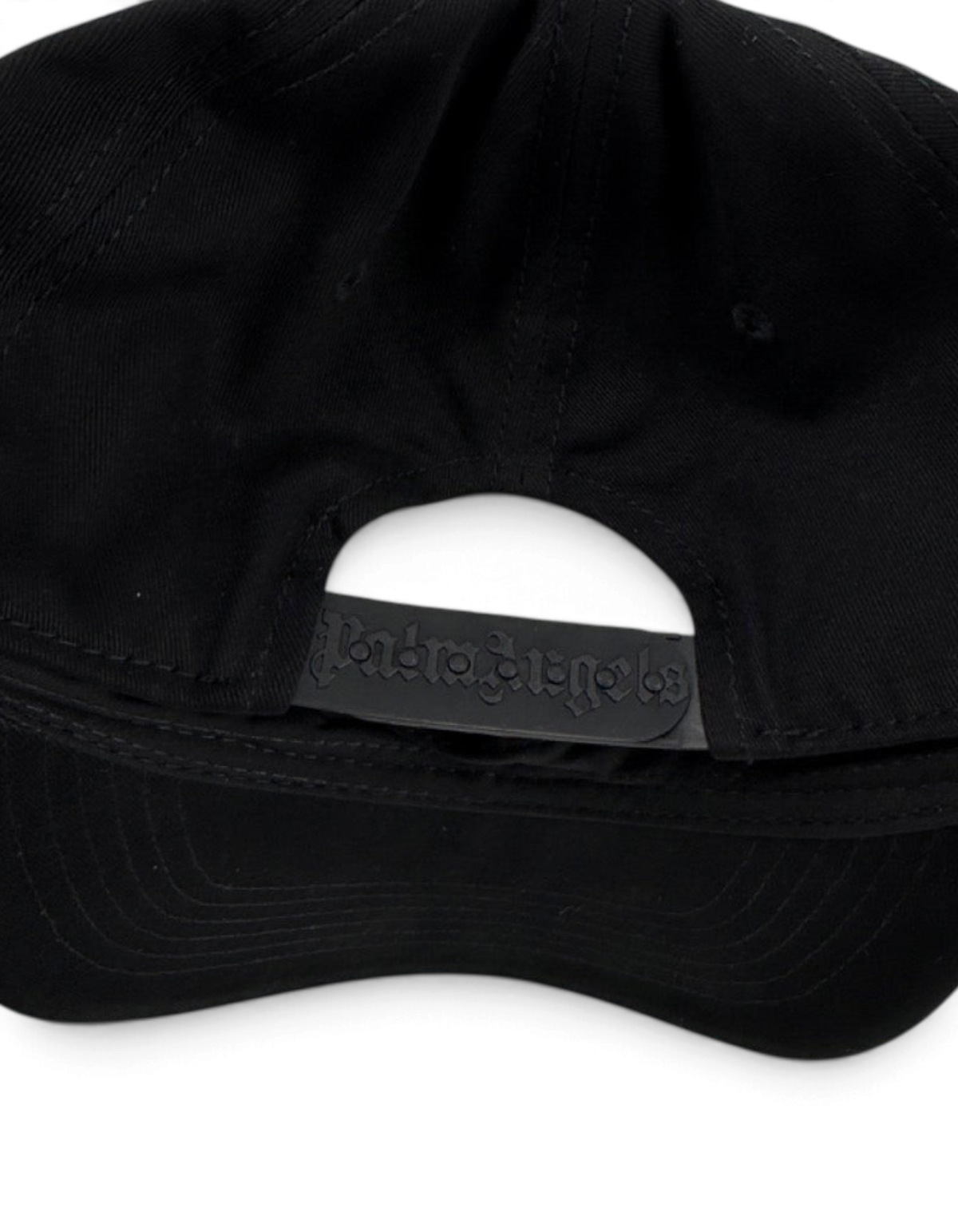 Cappellino baseball DevidLabel Palm Angels nero in cotone con cinturino posteriore regolabile e logo in rilievo