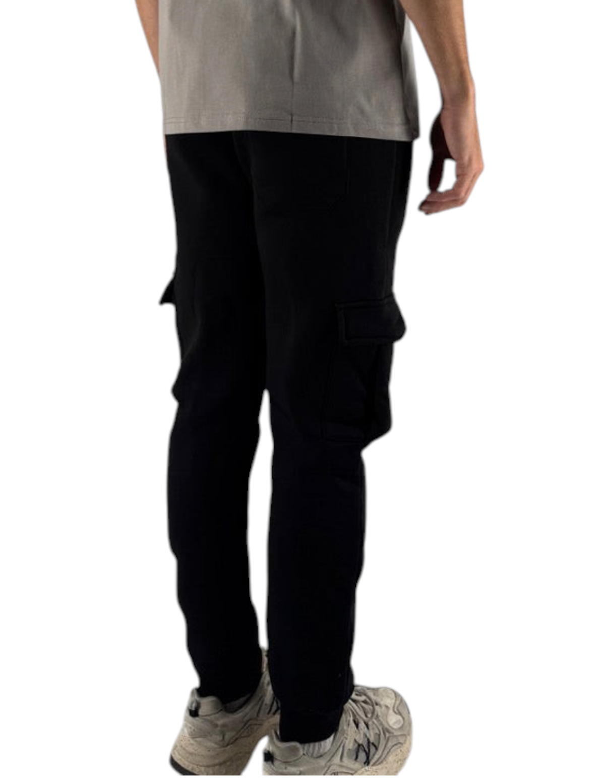 Pantaloni felpa neri Ko Samui in misto cotone con tasche laterali, vestibilità regular fit, vista posteriore