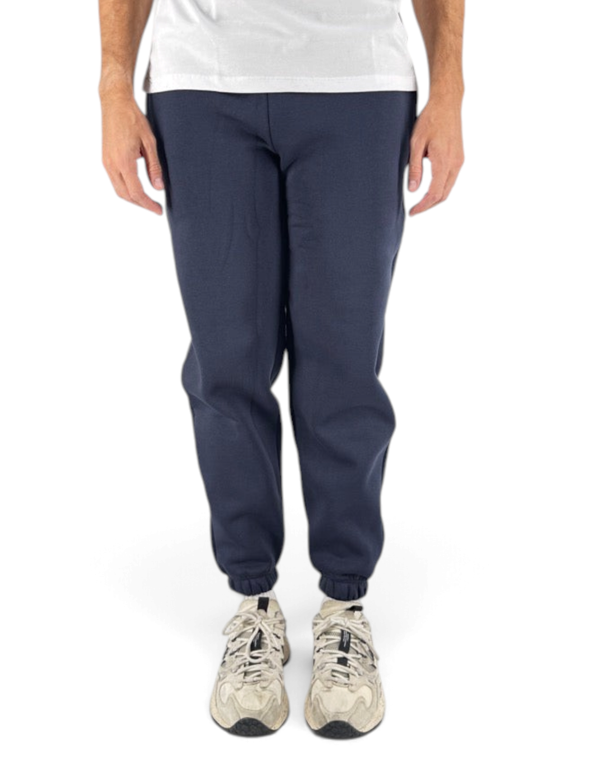 Pantaloni felpa uomo Ko Samui in misto cotone navy con vestibilità regular e polsini elasticizzati
