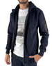 Felpa full zip Ko Samui blu navy in misto cotone con cappuccio e tasca tecnica sulla manica