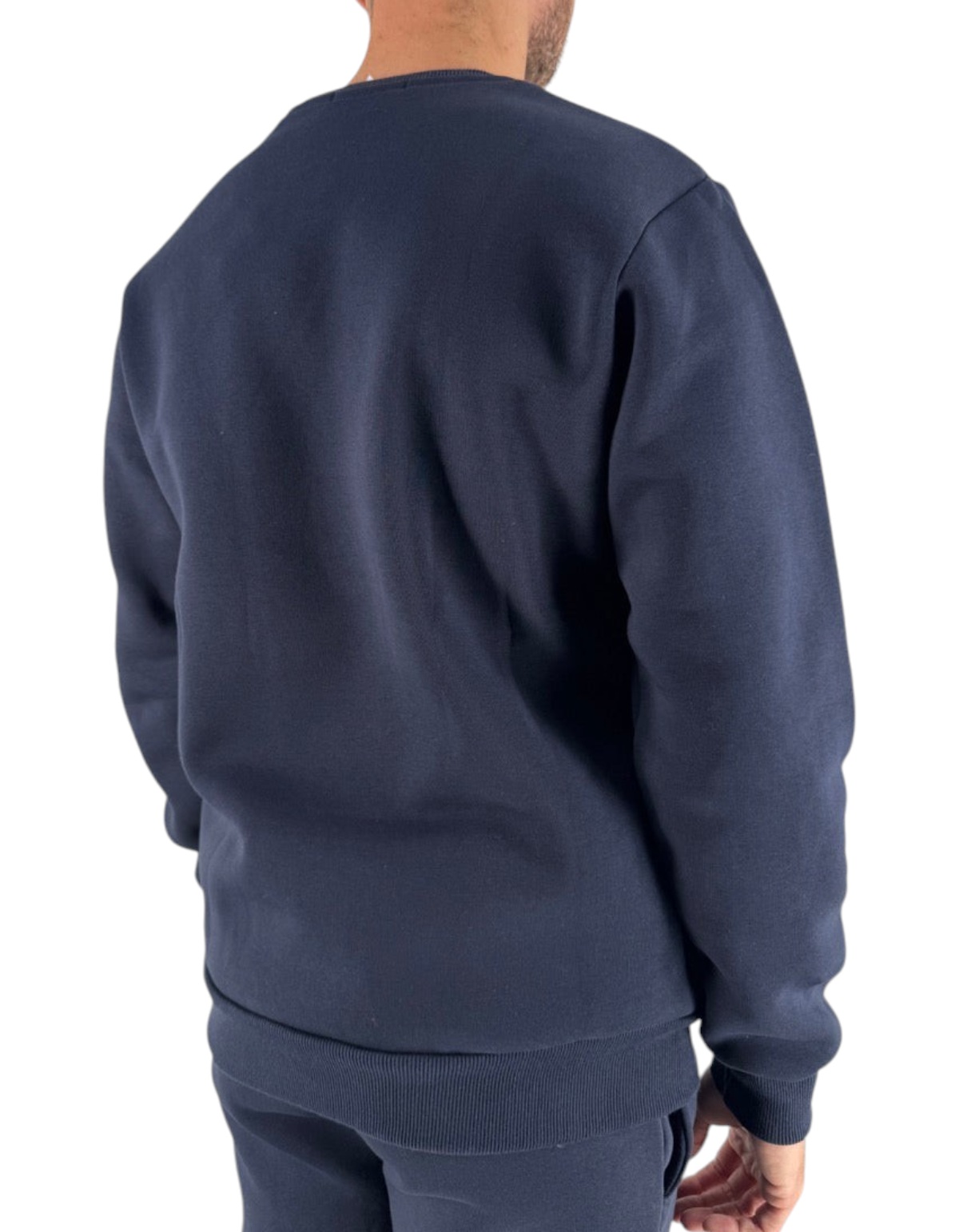 Felpa girocollo Ko Samui Repocket in misto cotone blu navy, vestibilità regular fit, vista posteriore