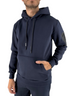 Felpa con cappuccio Ko Samui Repocket blu navy in misto cotone con tasca frontale e dettaglio tecnico sulla manica