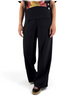 Pantaloni neri loose fit Ko Samui in misto viscosa elasticizzato con cuciture centrali, stile casual e moderno.