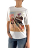 T-shirt DevidLabel Ko Samui Tailors color crema in cotone con stampa artistica effetto velluto e vestibilità ampia