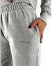 Pantalone donna DevidLabel Odalys in cotone grigio lurex con logo ricamato e vita elastica