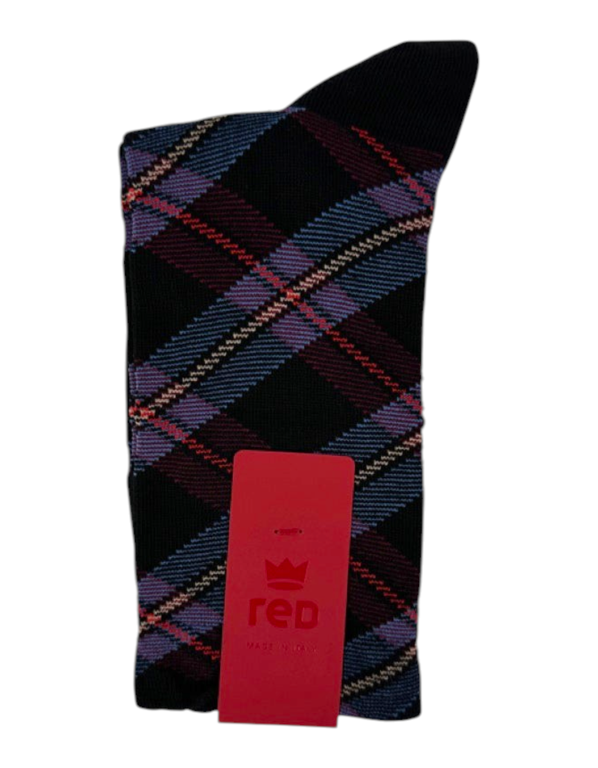 Calze da donna Red Sox Appeal modello Tartan nero in misto cotone con motivo a quadri colorati
