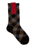 Calze da donna Red Sox Appeal in cotone marrone con motivo tartan classico e etichetta rossa