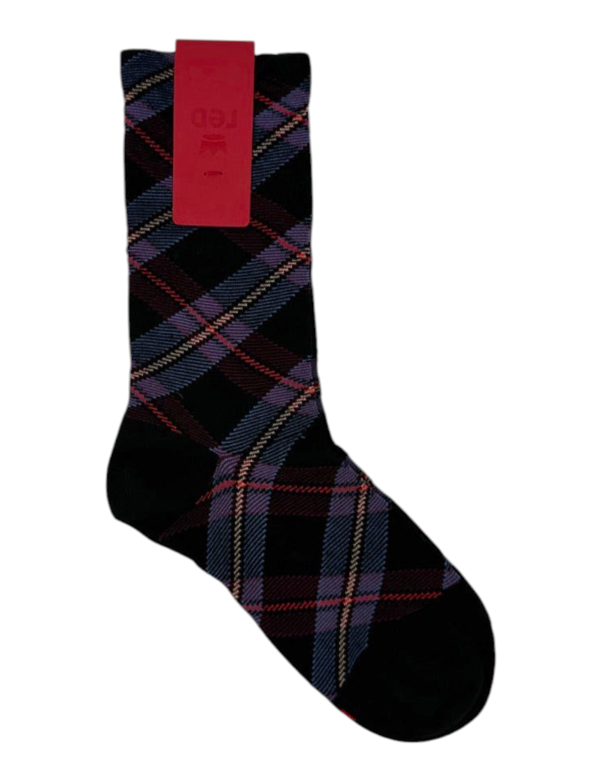 Calze donna Red Sox Appeal modello Tartan nero in misto cotone con motivo a quadri
