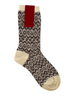 Calze donna Red Sox Appeal Jacquard 3 Colori in cotone panna con motivo geometrico marrone