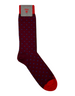 Calze uomo Red Sox Appeal in cotone color lambrusco con pois blu e punta rossa
