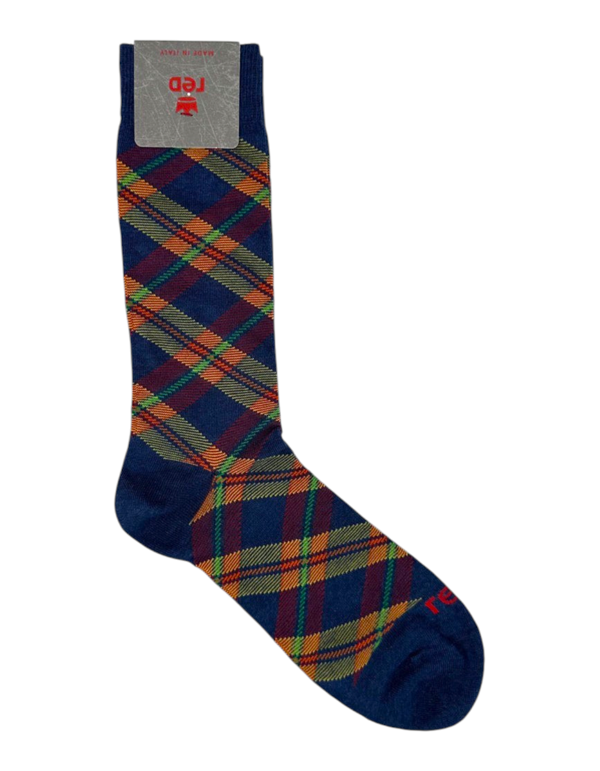 Calze uomo Red Sox Appeal modello Tartan colore jeans in misto cotone con motivo a quadri multicolore