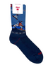 Calze uomo Red Sox Appeal Sporty Ski in cotone blu con fantasia sciatori e dettagli a contrasto