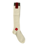 Calze lunghe donna Red Sox Appeal Links Freccia color panna in misto lana con lavorazione a trecce