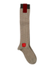 Calze lunghe da donna Red Sox Appeal modello Links Freccia in lana beige con lavorazione a trecce