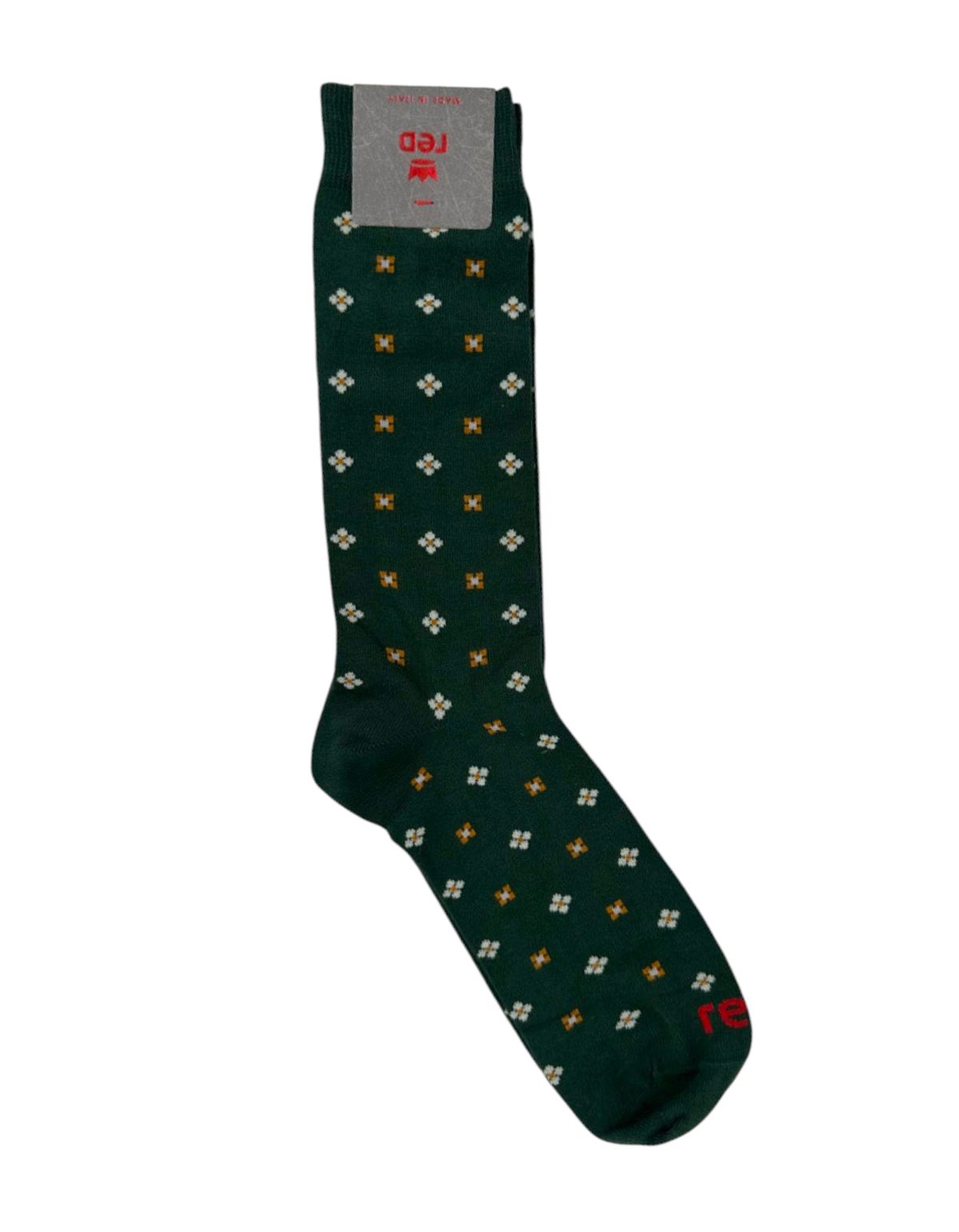 Set di 2 paia di calze uomo DevidLabel Red Sox verdi con fantasia geometrica a piccoli fiori e righe