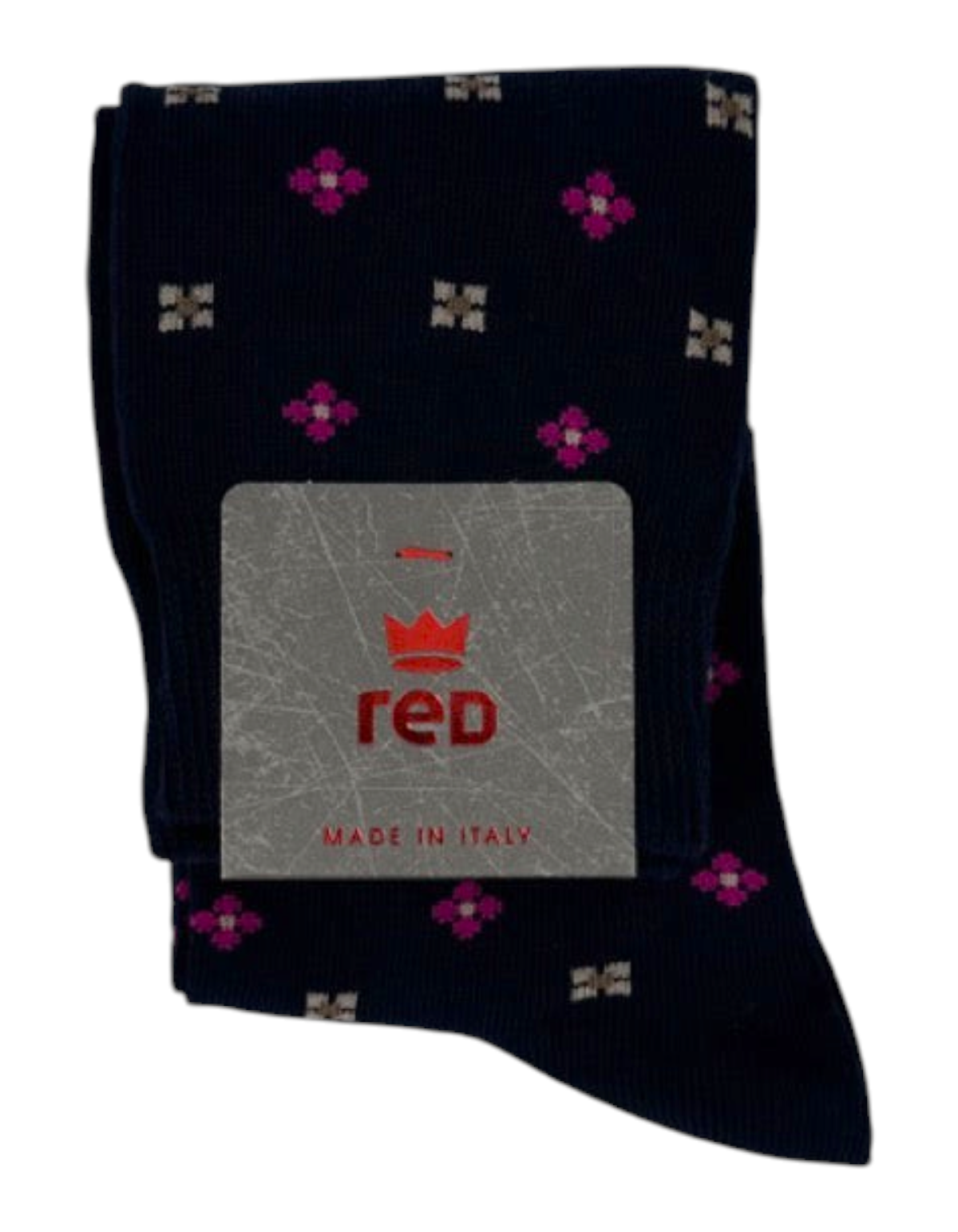 Set 2 Paia Calze Uomo Cravatta e Riga Blu