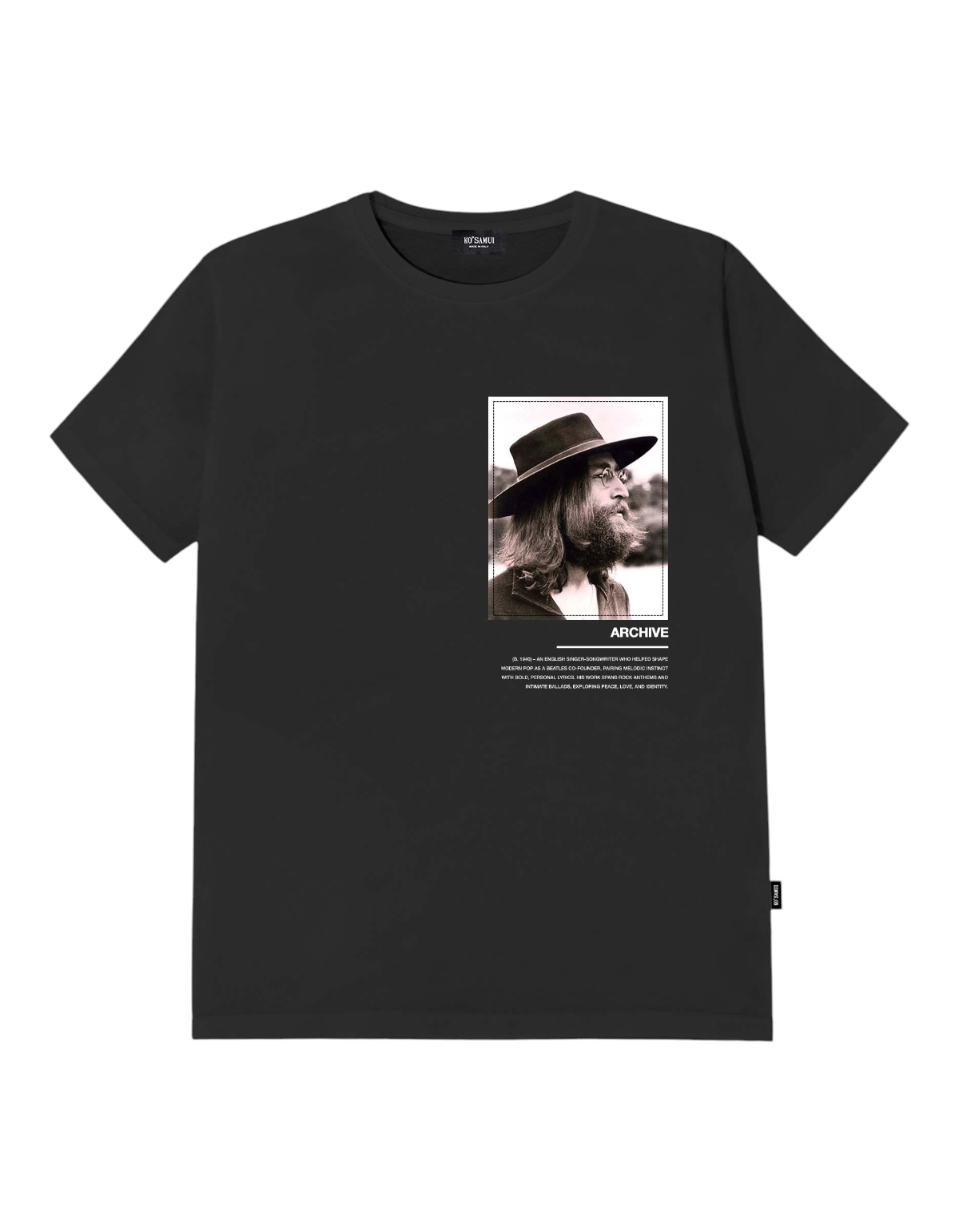 Ko Samui Lennon Music T-Shirt nera - fronte
