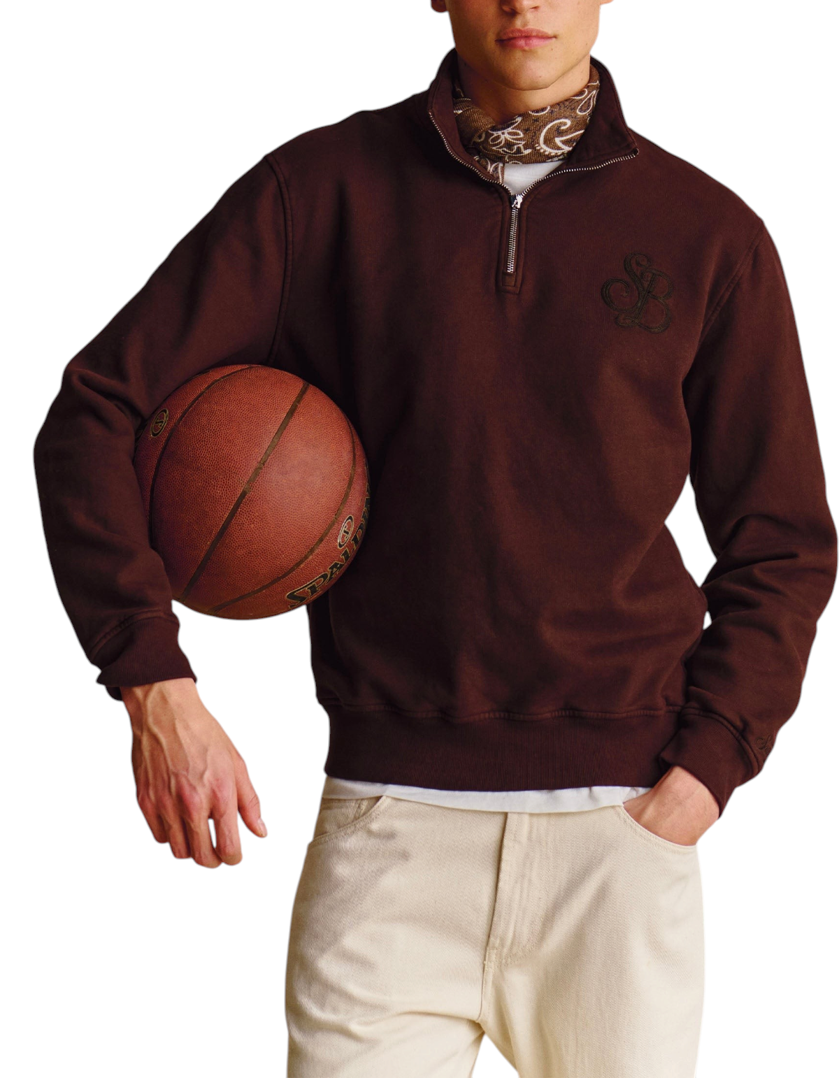 Felpa Half-Zip Kenneth Raw SB Legacy Marrone - immagine 2