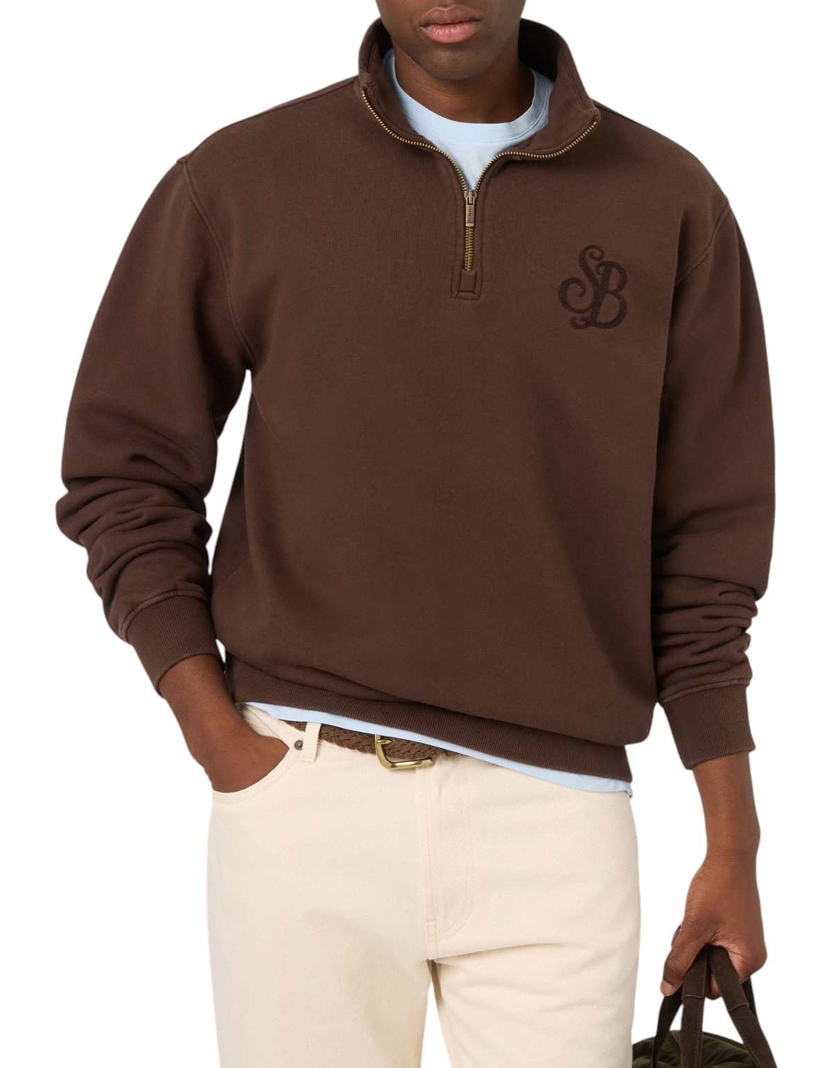 Felpa Half-Zip Kenneth Raw SB Legacy Marrone - immagine 3
