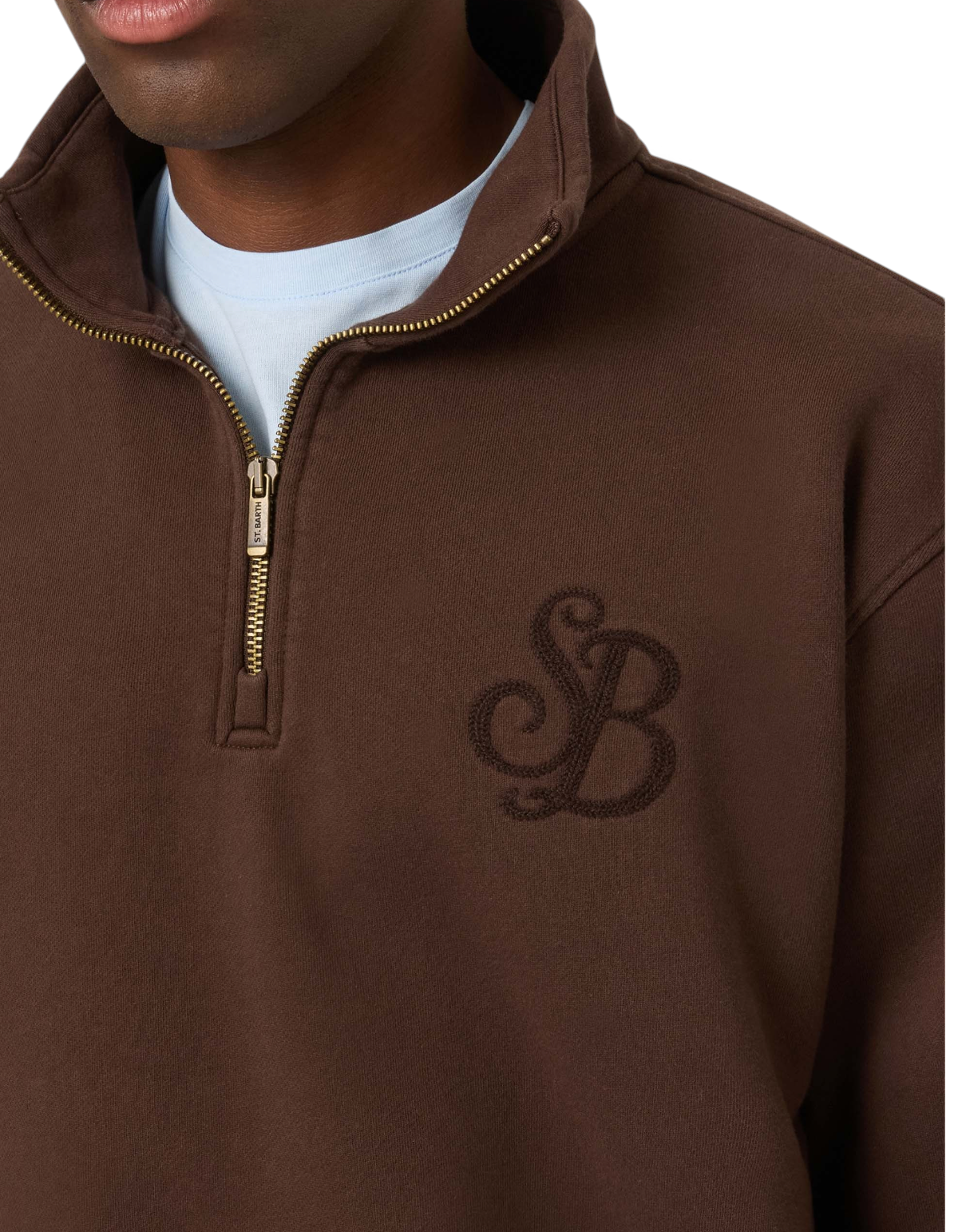Felpa Half-Zip Kenneth Raw SB Legacy Marrone - immagine 4