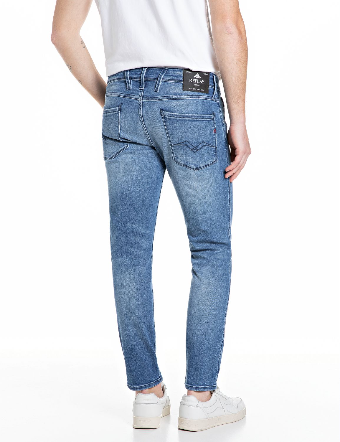 Anbass Slim-Fit Jeans Medium Blue - vista B