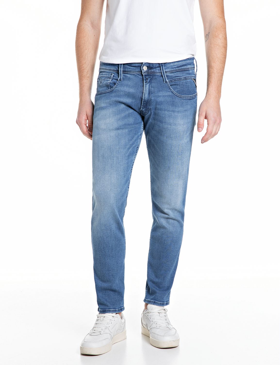 Anbass Slim-Fit Jeans Medium Blue - vista F