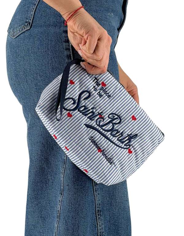 Pochette Aline Cotton Stripes Heart 3141 Emb