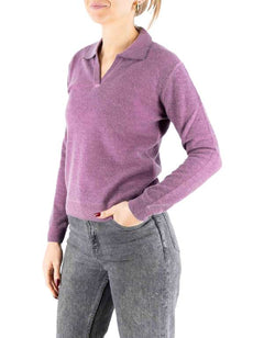 Polo in Maglia Inari Viola Donna – Devid Label