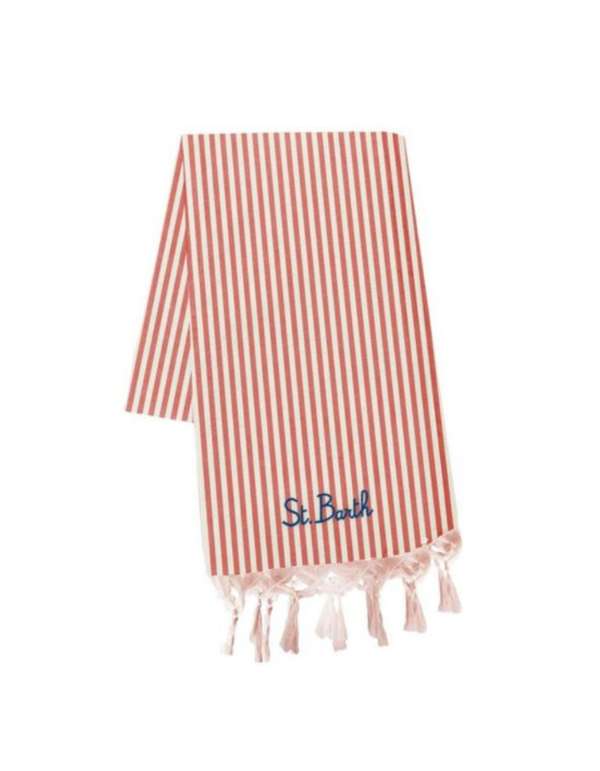 Ultra Light Beach Towel With Fringes Foutas Light N Stripes SV Emb
