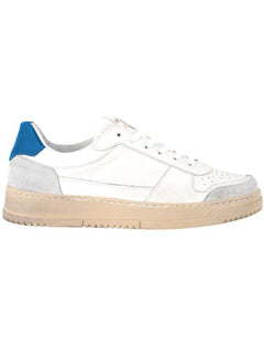 Sneaker in Nappa e Camoscio Bianco e Blu Uomo – Devid Label