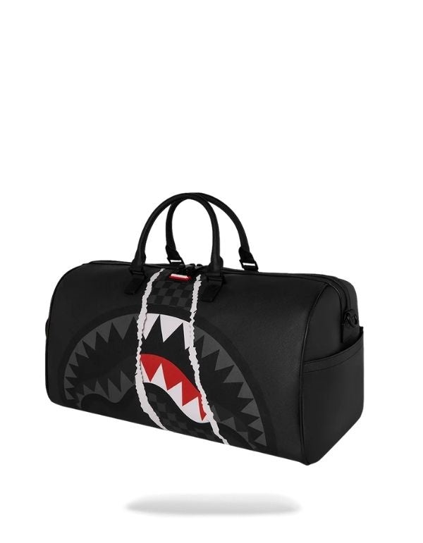 Borsone Center Rip Revealing Gray Check Duffle Sprayground - Vista frontale laterale destra