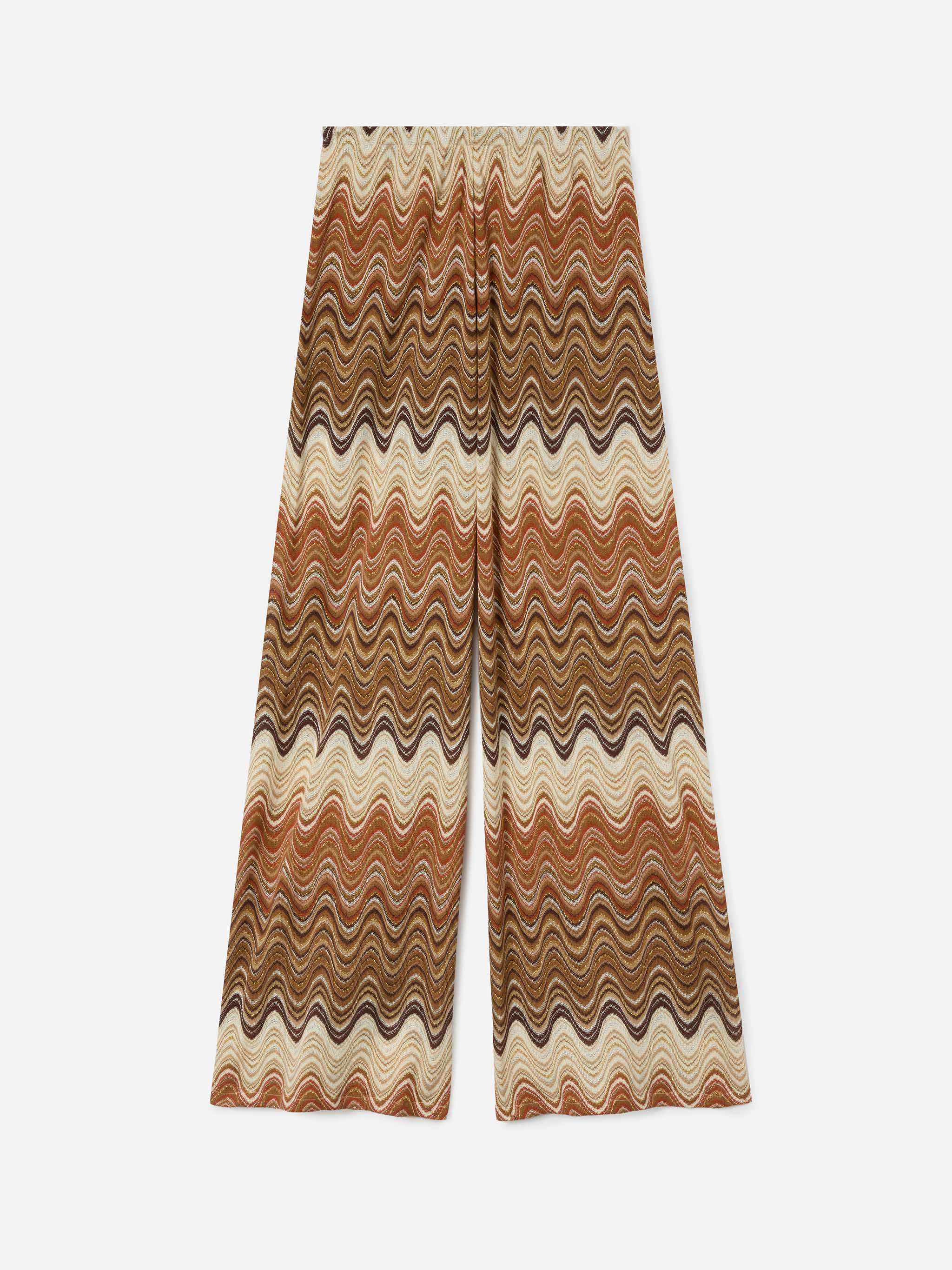 Pantalone Lungo Amalia in Raschel Degradè Marrone Sea Wave 18