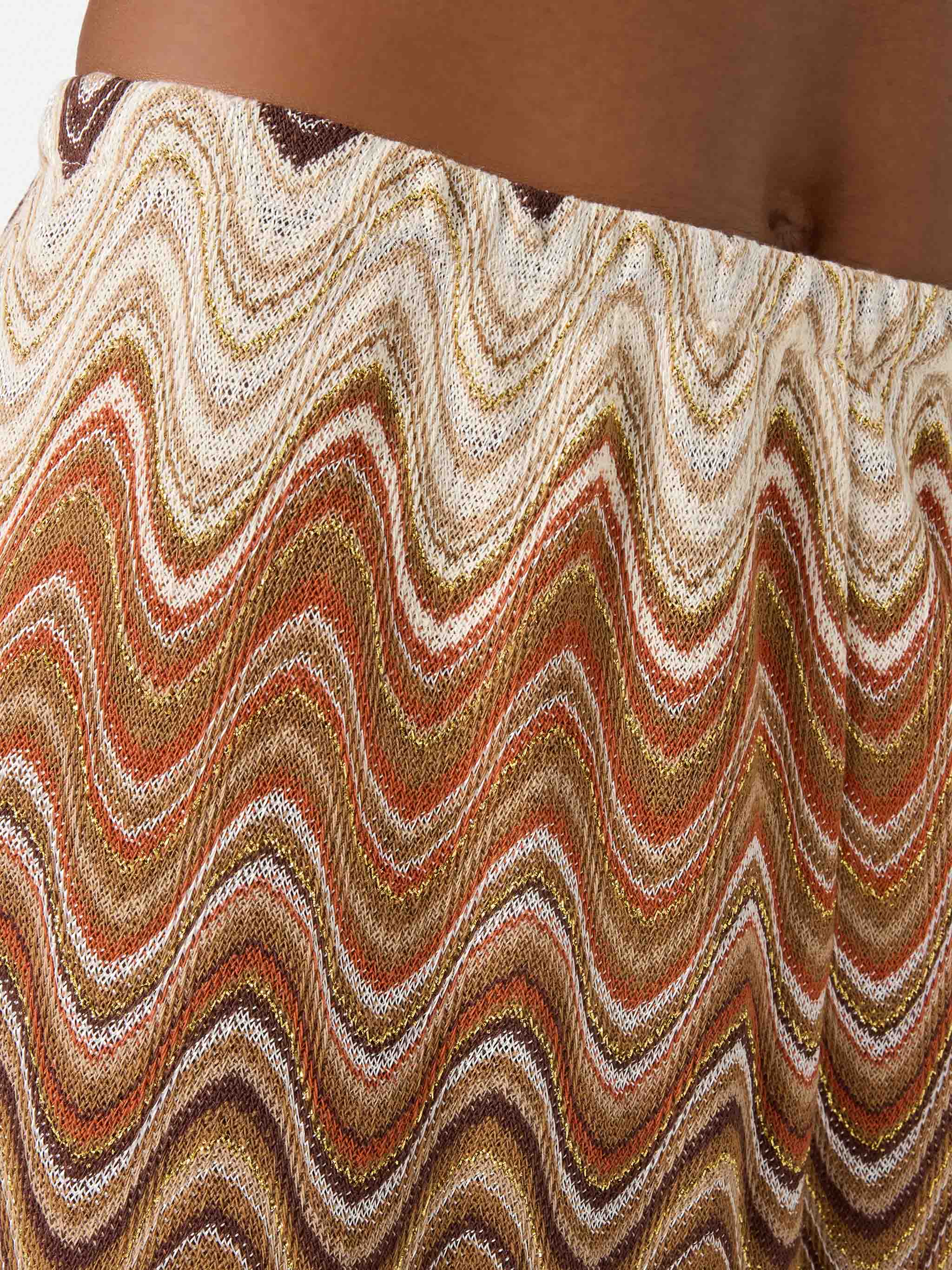 Pantalone Lungo Amalia in Raschel Degradè Marrone Sea Wave 18