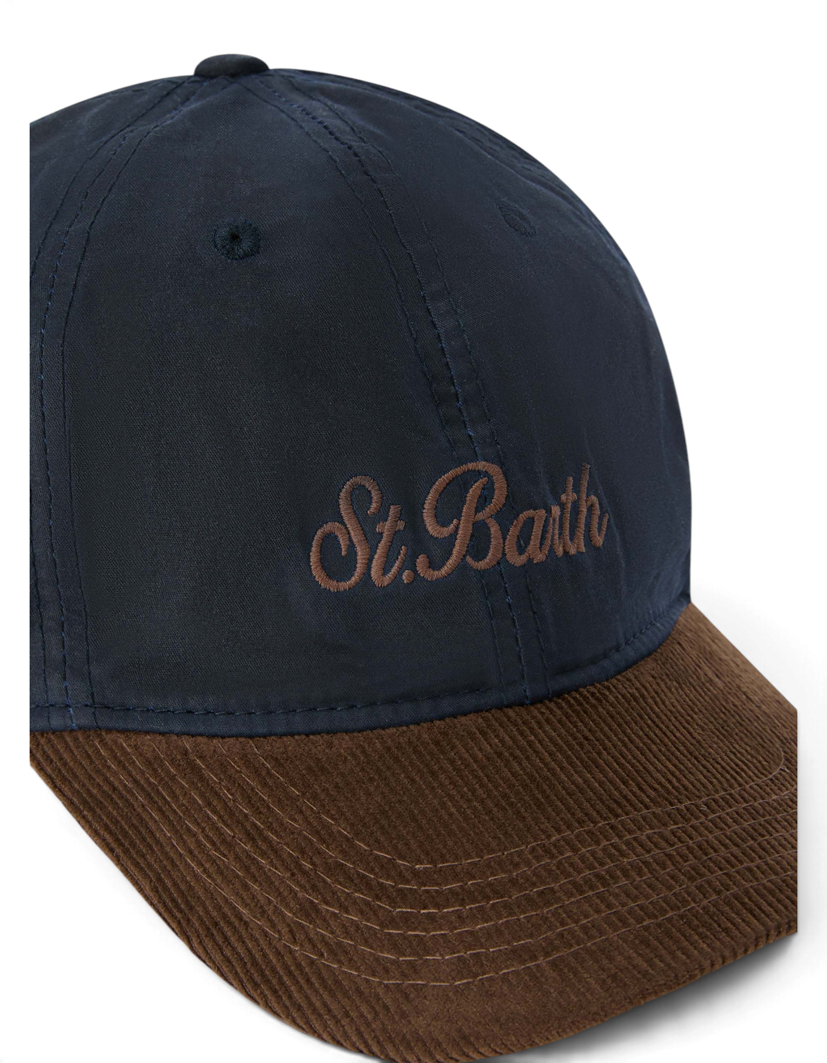 MC2 Saint Barth Baseball Wax Corduroy blu navy — dettaglio ricamo