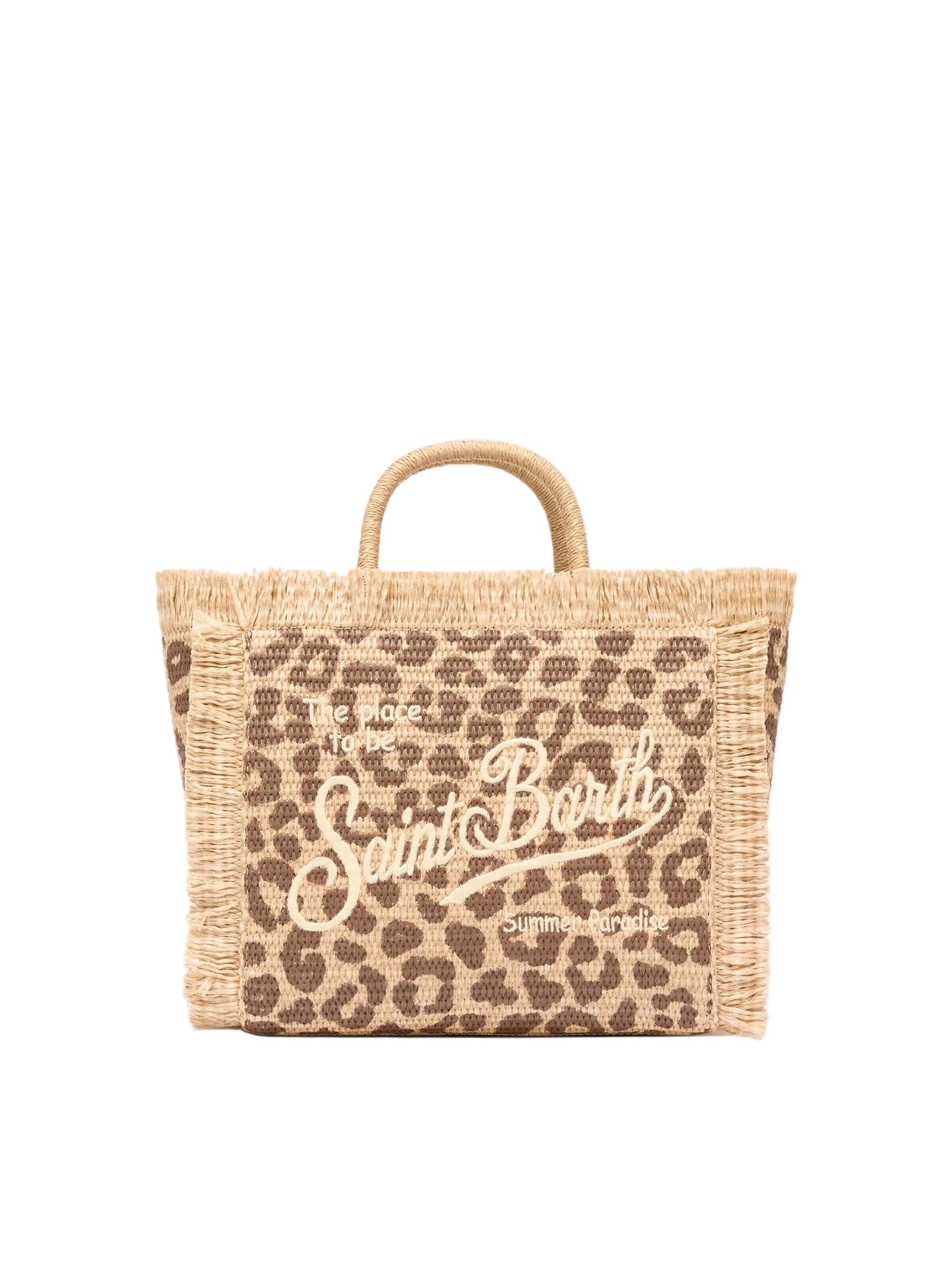 Borsa Colette Straw Leopard 18 Emb