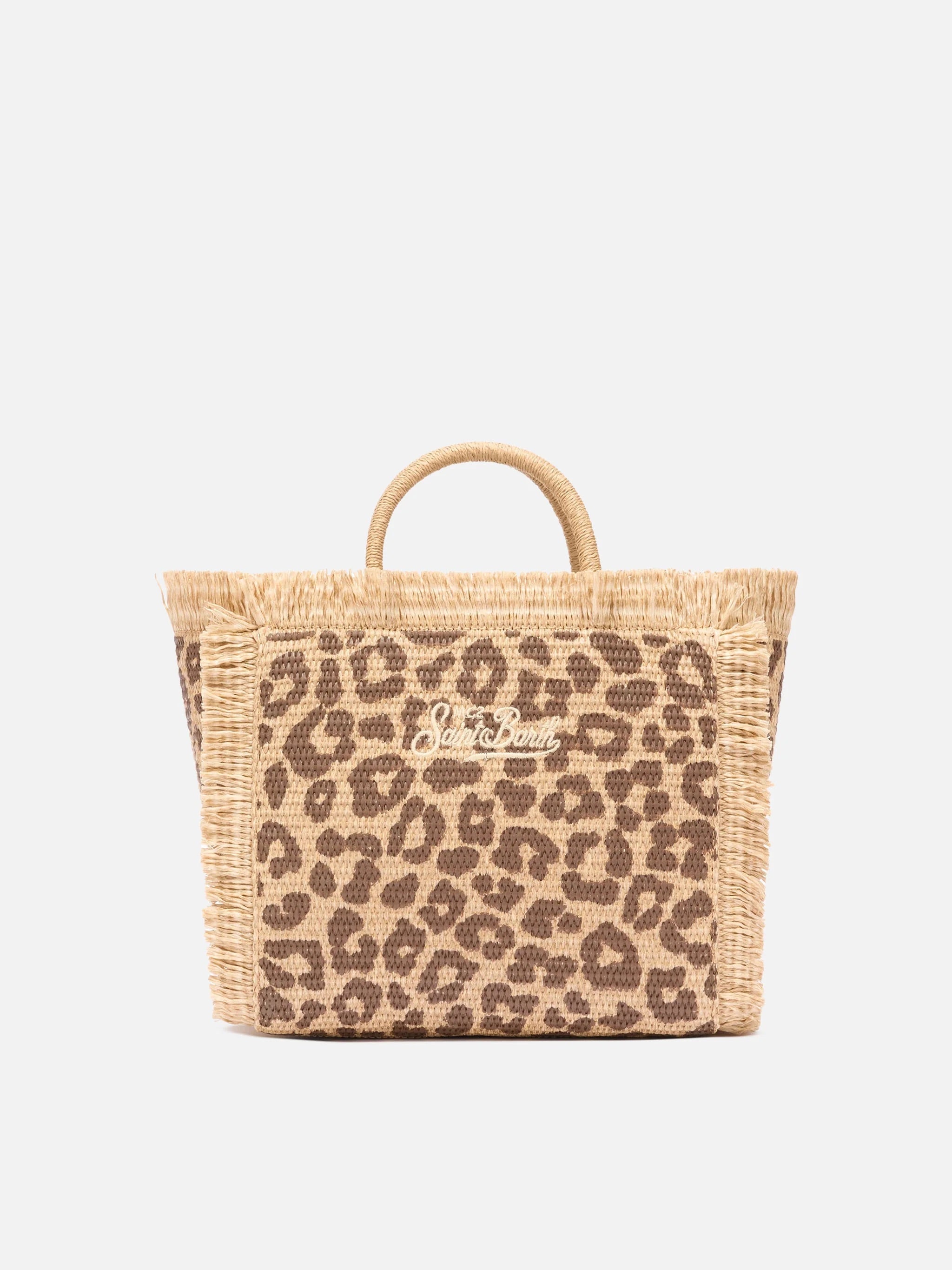 Borsa Colette Straw Leopard 18 Emb