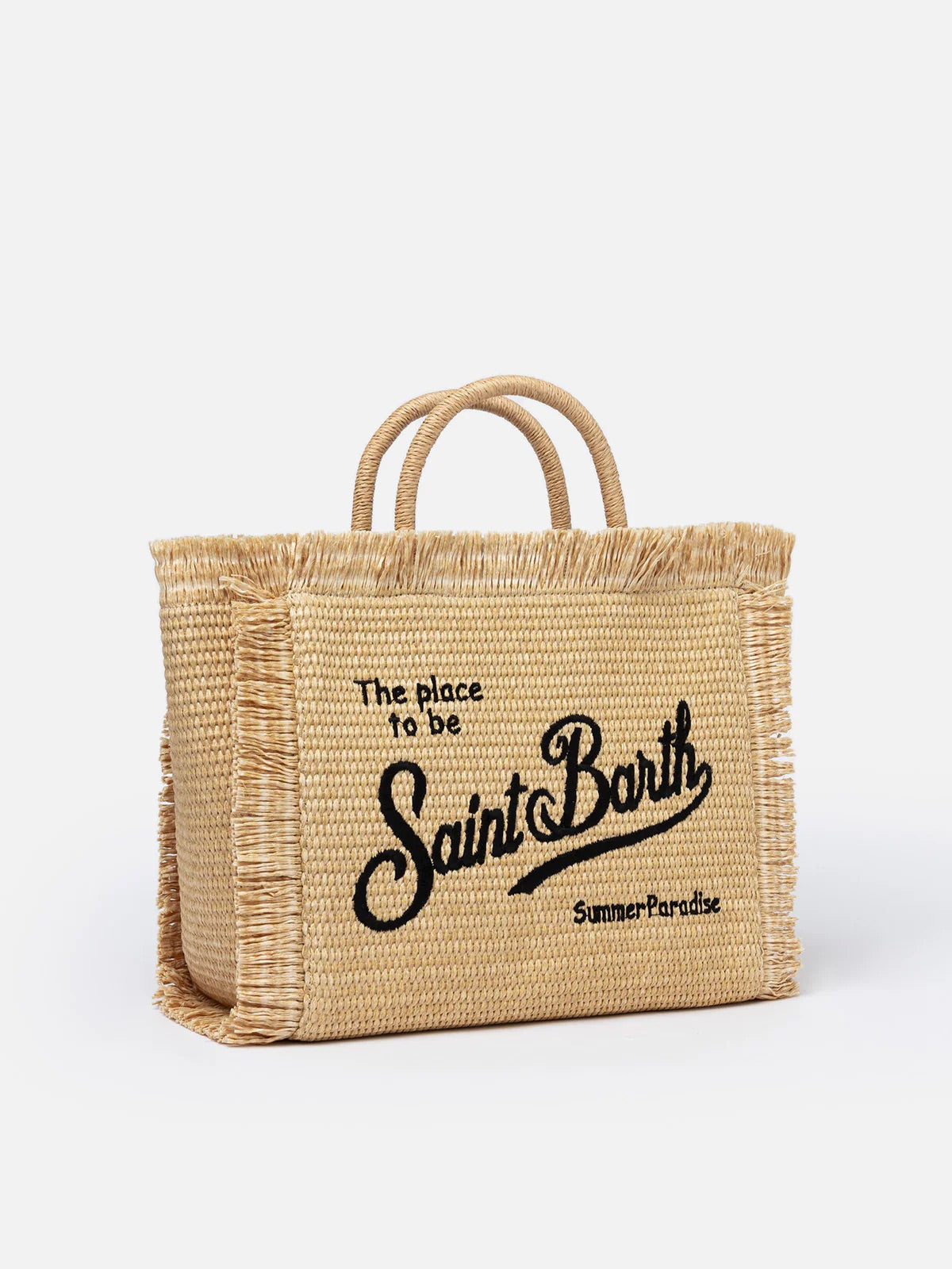 Borsa Colette Straw Sabbia Ricamo Nero 1100 Emb