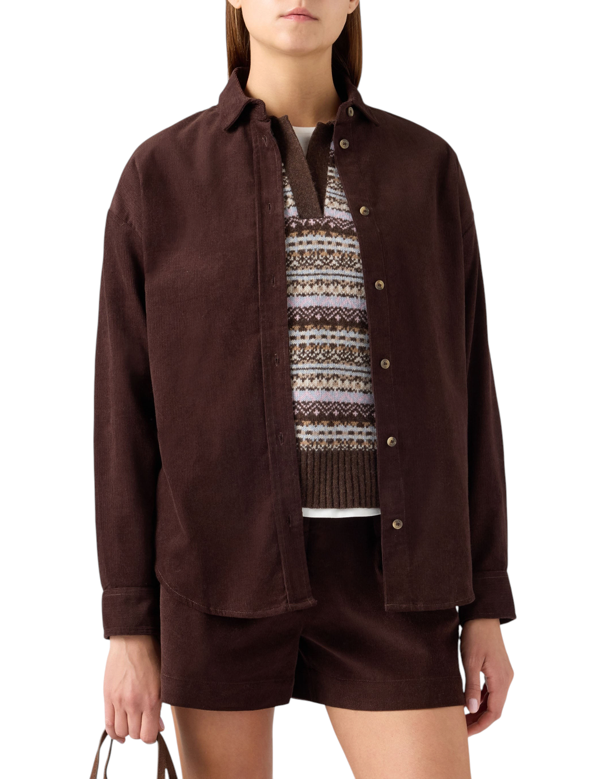 MC2 Saint Barth Camicia Gigy in velluto marrone – foto ufficiale 3