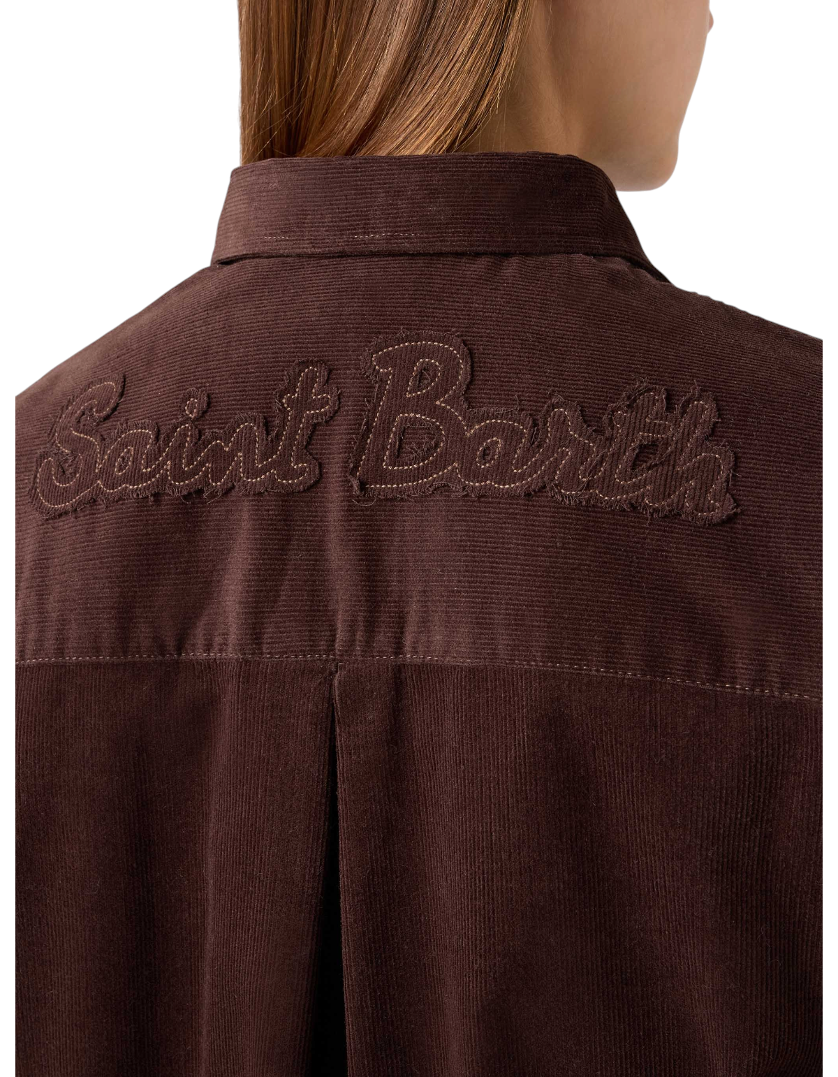 MC2 Saint Barth Camicia Gigy in velluto marrone – foto ufficiale 6